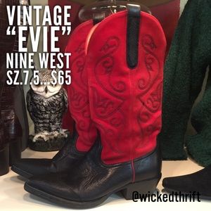 Red Leather Cowboy Boots